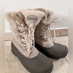 Quest Women's Pac Boot Thinsulate Winter Snow Boots Faux Fur Trim Size